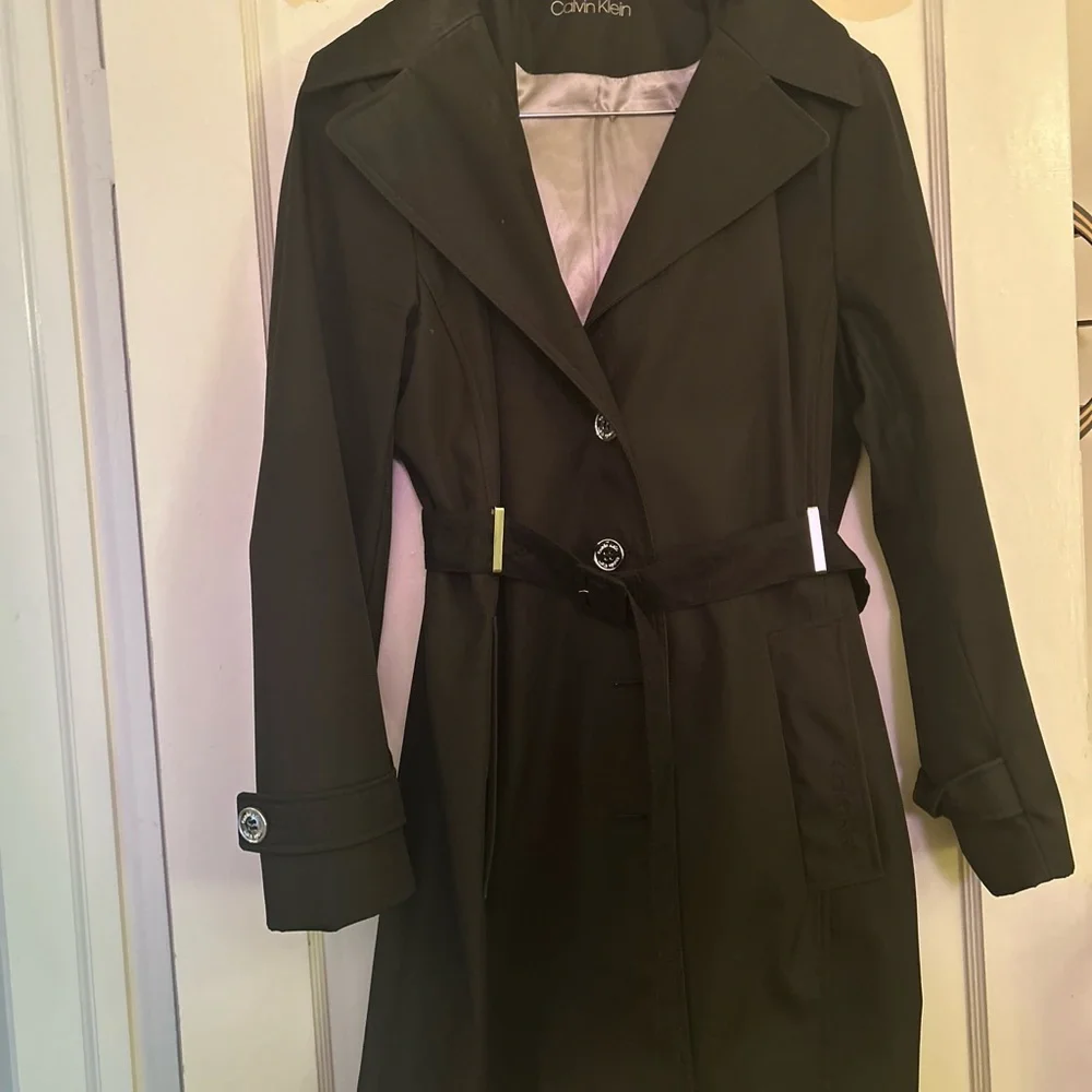 Calvin Klein Women's Black Trench Coat - Picture 3 of 13